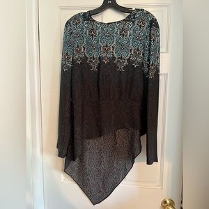 BCBG long sleeve, open back top.